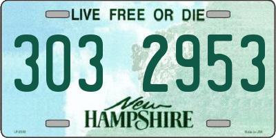 NH license plate 3032953