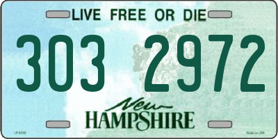 NH license plate 3032972