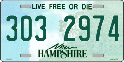 NH license plate 3032974