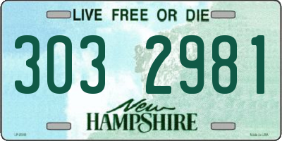NH license plate 3032981