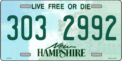 NH license plate 3032992