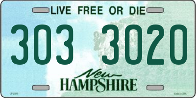 NH license plate 3033020