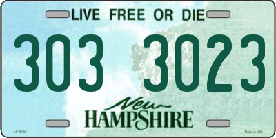 NH license plate 3033023