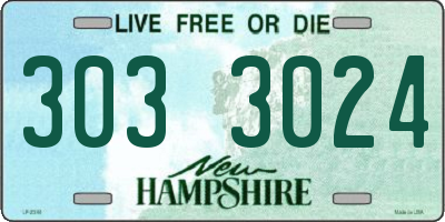 NH license plate 3033024
