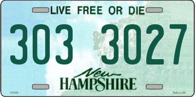 NH license plate 3033027