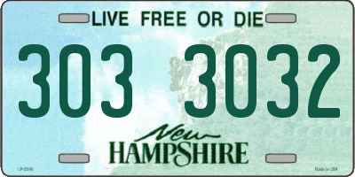 NH license plate 3033032