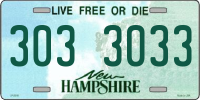 NH license plate 3033033