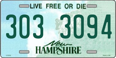 NH license plate 3033094