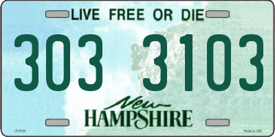NH license plate 3033103