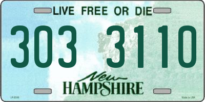 NH license plate 3033110