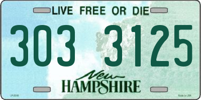 NH license plate 3033125