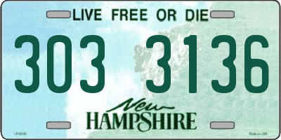 NH license plate 3033136