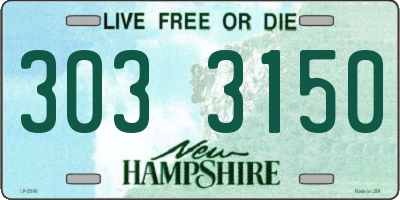 NH license plate 3033150