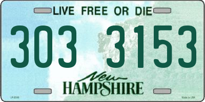 NH license plate 3033153