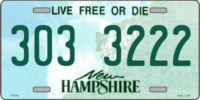 NH license plate 3033222