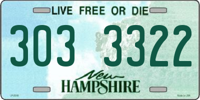 NH license plate 3033322
