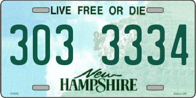 NH license plate 3033334