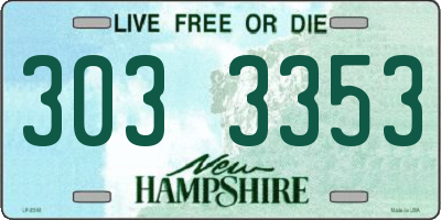NH license plate 3033353