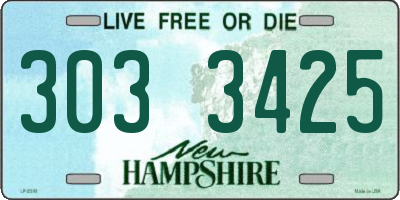 NH license plate 3033425