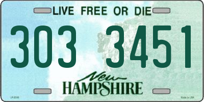 NH license plate 3033451