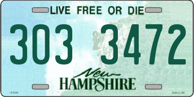 NH license plate 3033472