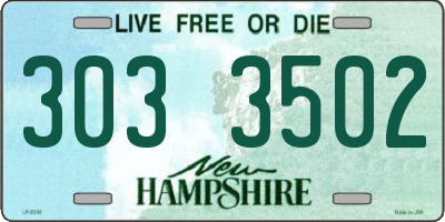 NH license plate 3033502