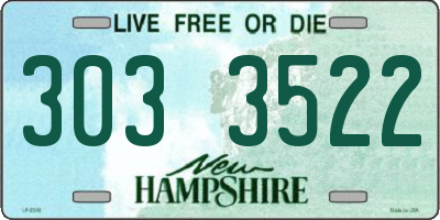 NH license plate 3033522