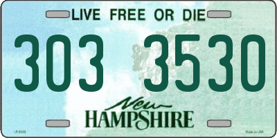 NH license plate 3033530
