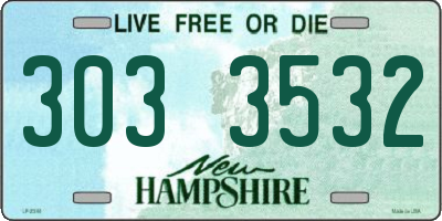 NH license plate 3033532