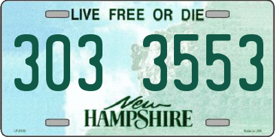 NH license plate 3033553