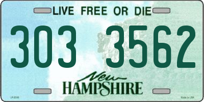 NH license plate 3033562
