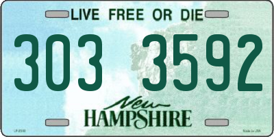 NH license plate 3033592