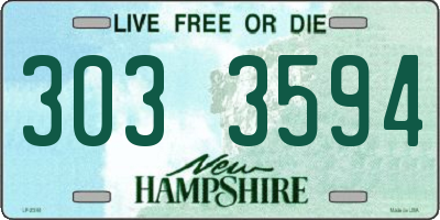 NH license plate 3033594