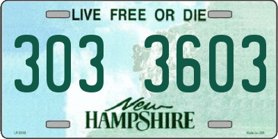 NH license plate 3033603