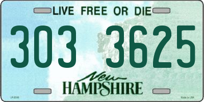 NH license plate 3033625