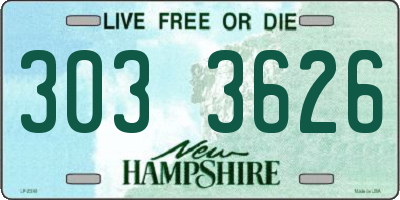 NH license plate 3033626
