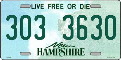 NH license plate 3033630