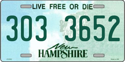 NH license plate 3033652