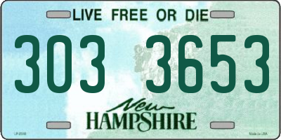 NH license plate 3033653