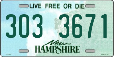 NH license plate 3033671