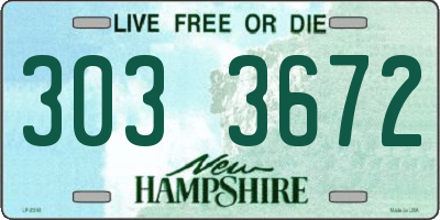 NH license plate 3033672