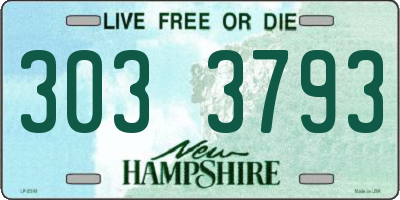 NH license plate 3033793