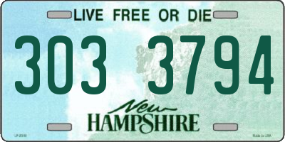 NH license plate 3033794