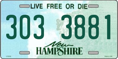 NH license plate 3033881
