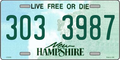 NH license plate 3033987