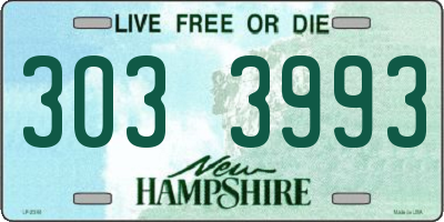 NH license plate 3033993