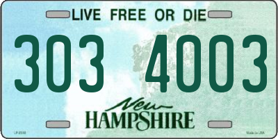 NH license plate 3034003