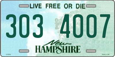 NH license plate 3034007