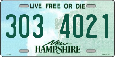 NH license plate 3034021