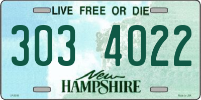 NH license plate 3034022